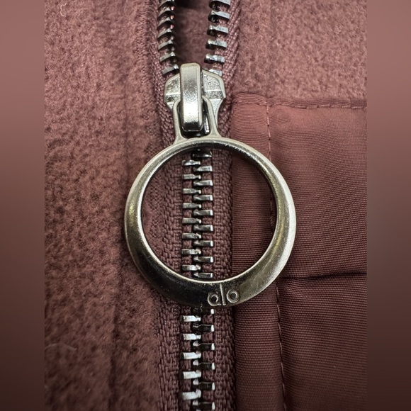 Alo Yoga soft lightweight fleece full zip large espresso athleisure cozy hoodie - Picture 5 of 13